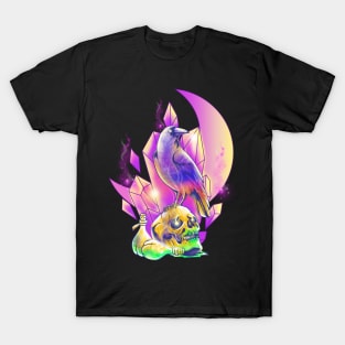 Skull & Crow RPG Gamer Fantasy Gaming Pastel Art T-Shirt